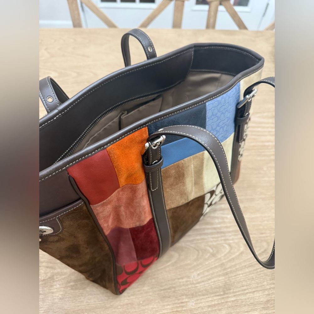 Coach Holiday Patchwork leather/suede tote - Picture 4 of 14